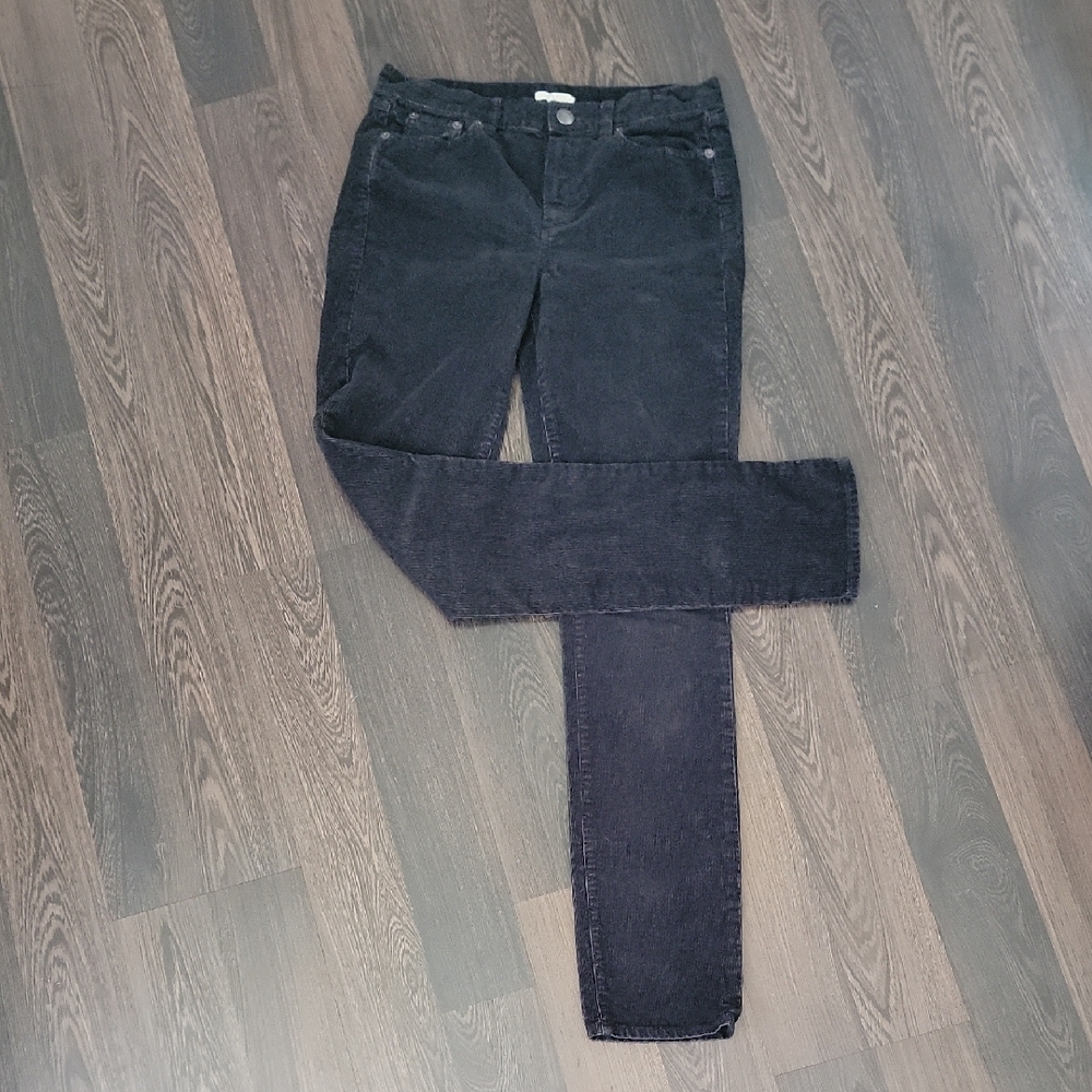 J. CREW Black Corduroy Straight-Leg Jeans